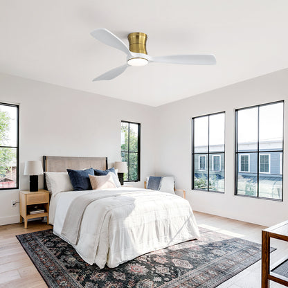 48 Inch Golden Wood Ceiling Fan with Light