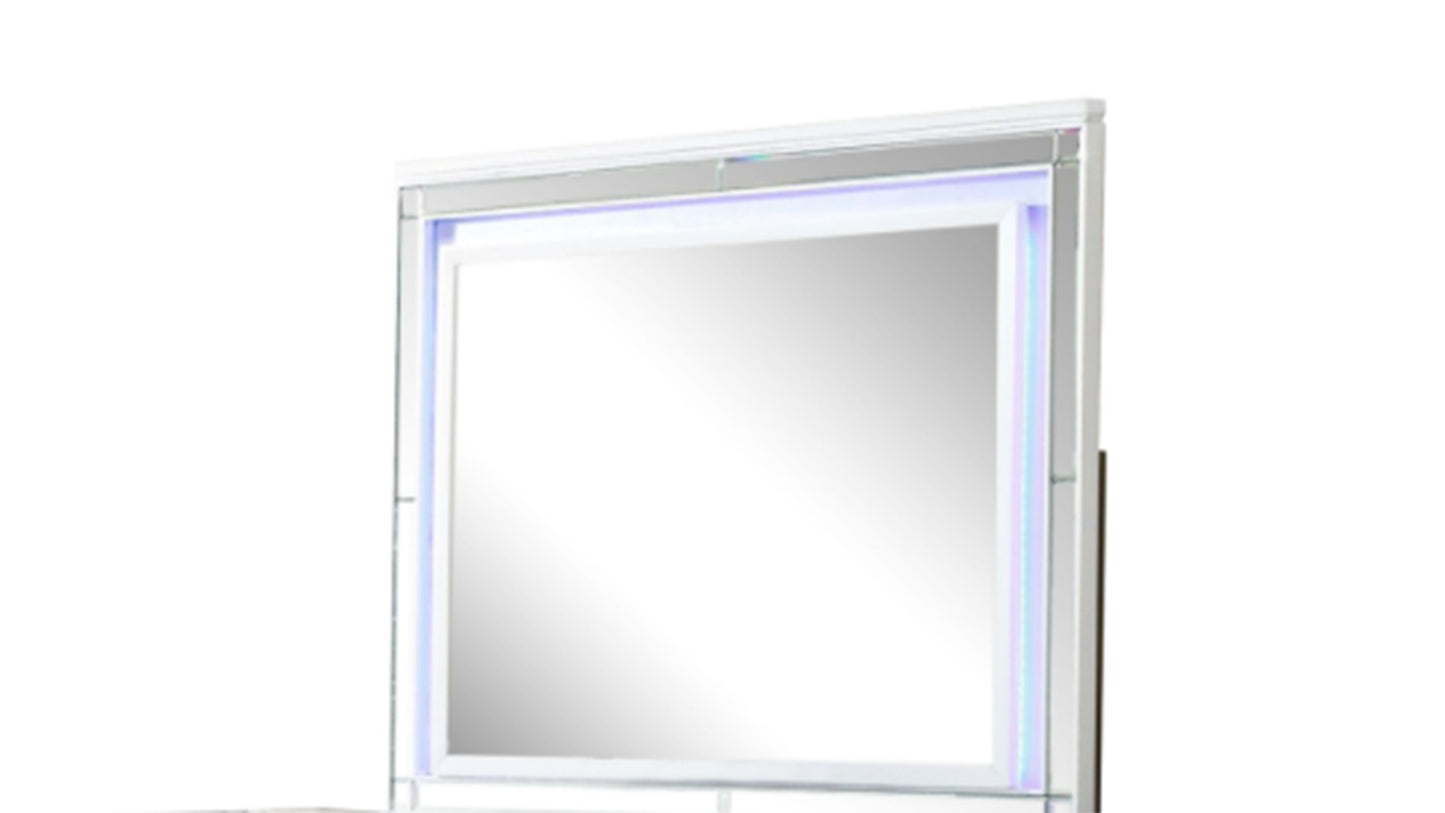 Sterling Mirror Framed LED Mirror Made With Wood in White Color