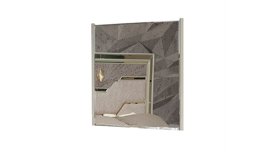 Omari Modern Style Mirror Made with Wood and Gold Accents in Beige(INCLUDES MIRROR ONLY)
