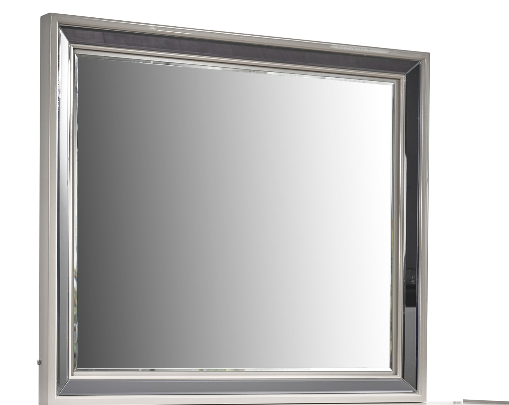 Lavita Modern & Contemporary Style Mirror Made with Wood and Gold Accents in River Sand Grey (INCLUDES MIRROR ONLY)