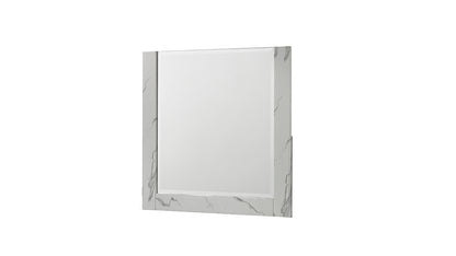 Mist Mirror White – Two-Tone High-Gloss Marble & Lacquer Frame with Oversized Reflective Surface(INCLUDES MIRROR ONLY)