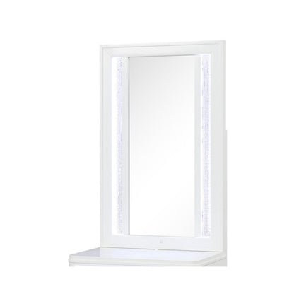 Abigale Modern Style Mirror for Nightstand Top made with wood frame and LED in White(Only Mirror TOP)