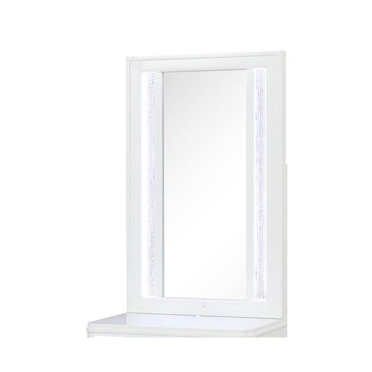 Abigale Modern Style Mirror for Nightstand Top made with wood frame and LED in White(Only Mirror TOP)