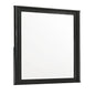Opel Modern Beveled Bedroom Mirror with Deep Frame Profile in Black (Includes Mirror Only - Dresser Not Included)