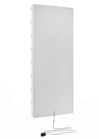 Glam Tall Lighted Mirror with Storage Drawer White