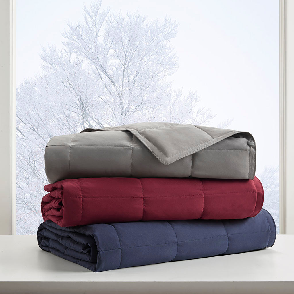 We Ble Red Microfiber Throw - Cozy Comfort & Storage