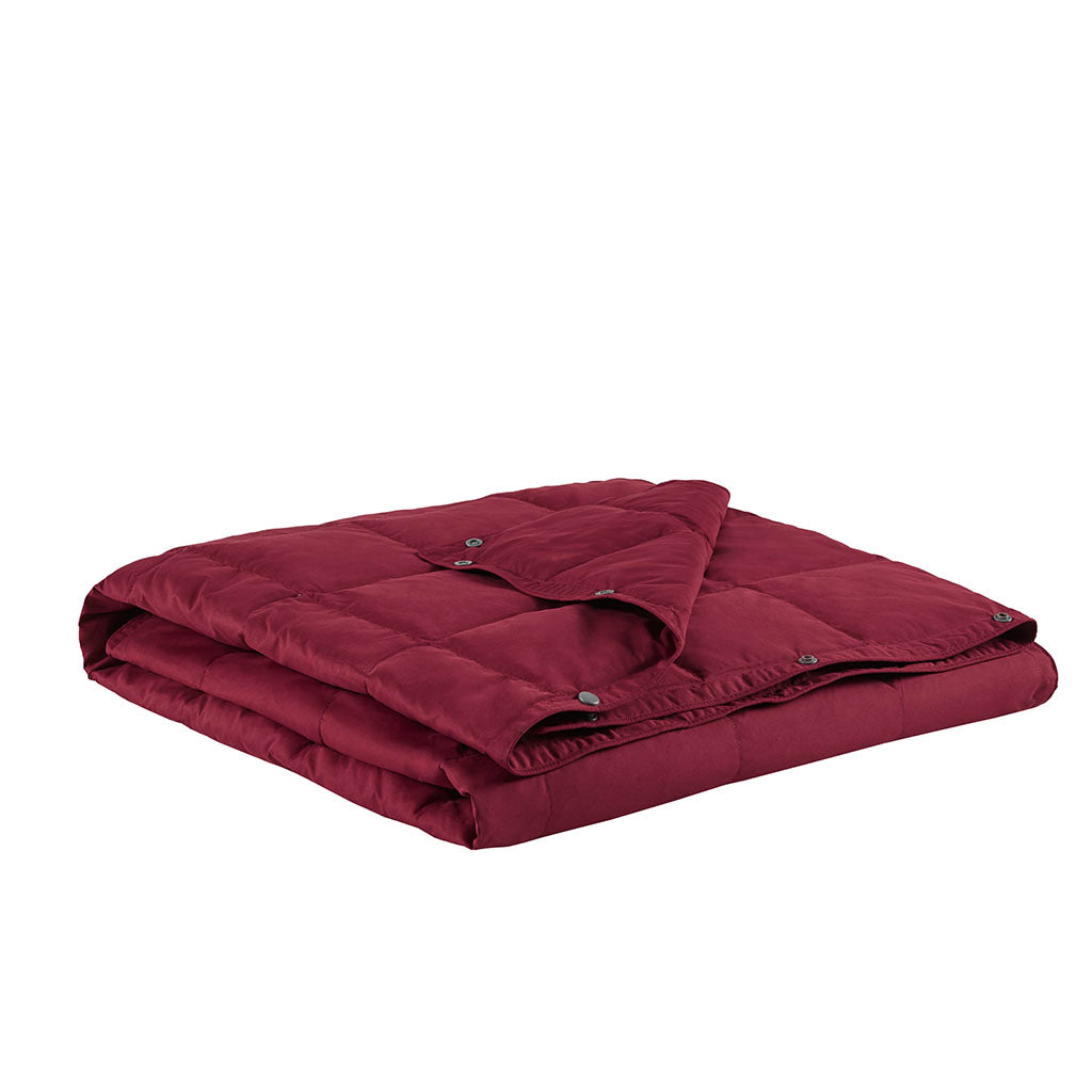 We Ble Red Microfiber Throw - Cozy Comfort & Storage