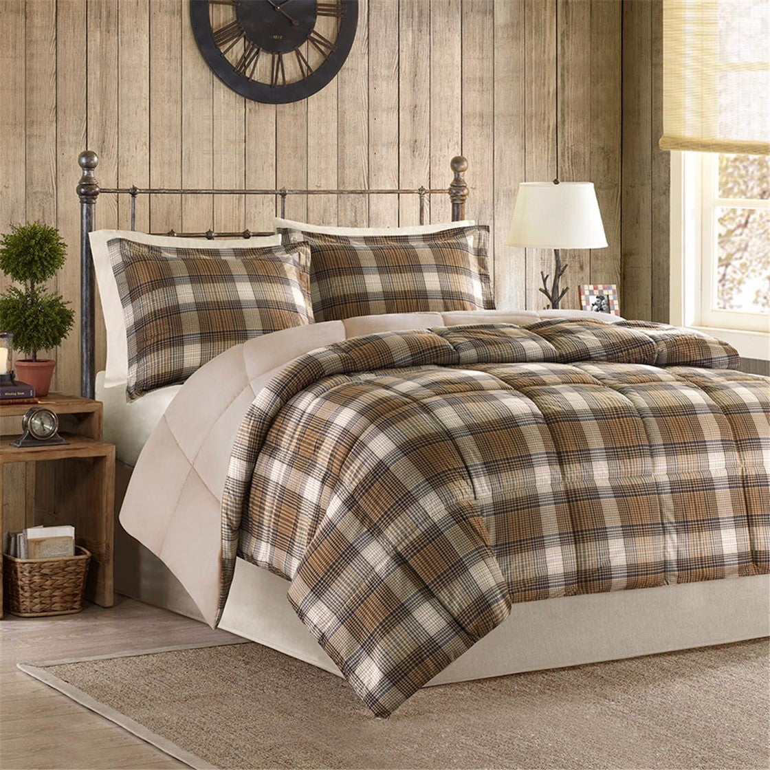 Full/Queen Classic Quilting Soft and Cozy Microfiber Solid Reverse Down Alternative Comforter Set