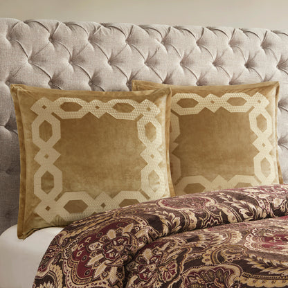 Luxurious Gold Velvet Pillow Sham - 26x26"