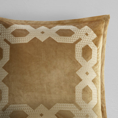 Luxurious Gold Velvet Pillow Sham - 26x26"