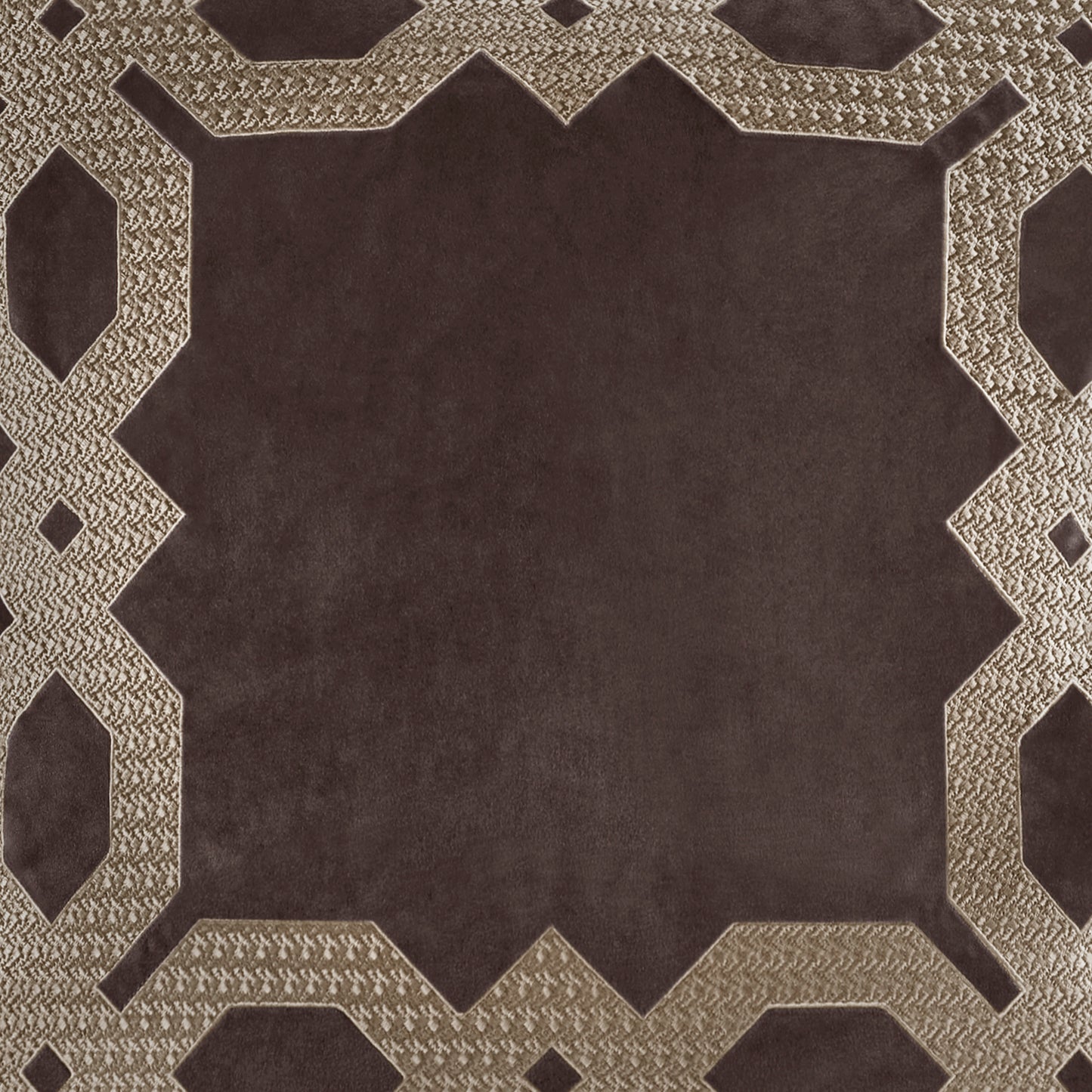 Brown Geometric Polyester Pillow Sham 26x26"