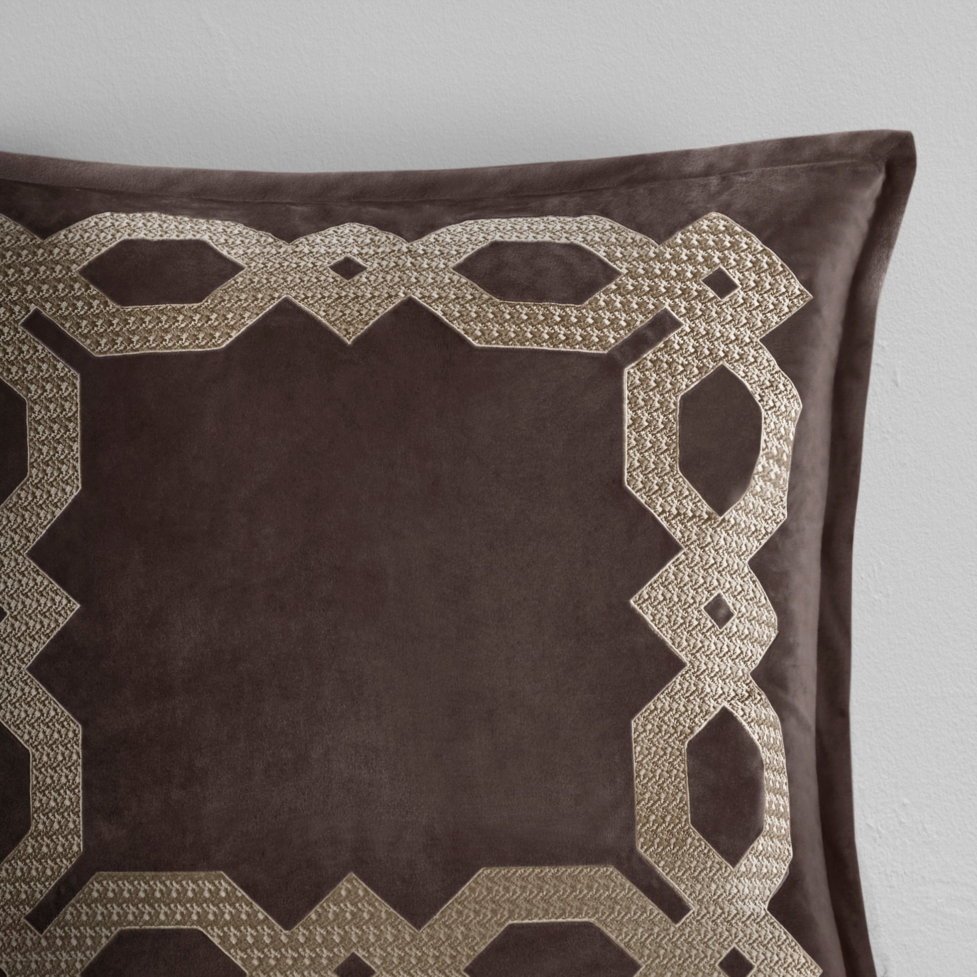 Brown Geometric Polyester Pillow Sham 26x26"