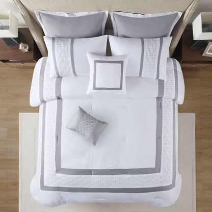 White King Comforter Set 8 Piece for Home Spaces
