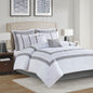 8 Piece Embroidered Comforter Set White King