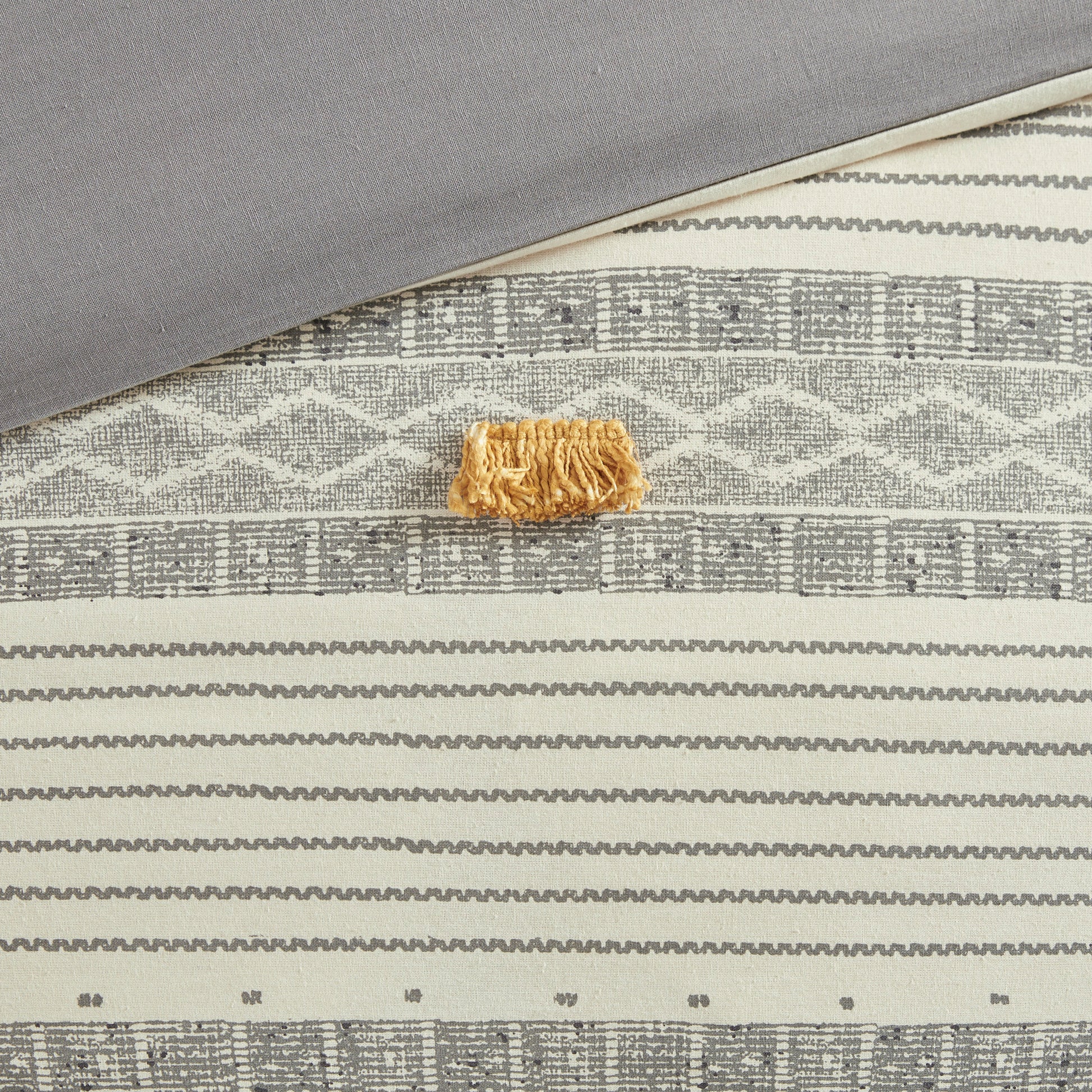Gray Yellow Queen Cotton Comforter Set