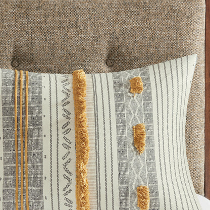 Gray Yellow Queen Cotton Comforter Set