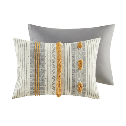 Gray Yellow Queen Cotton Comforter Set