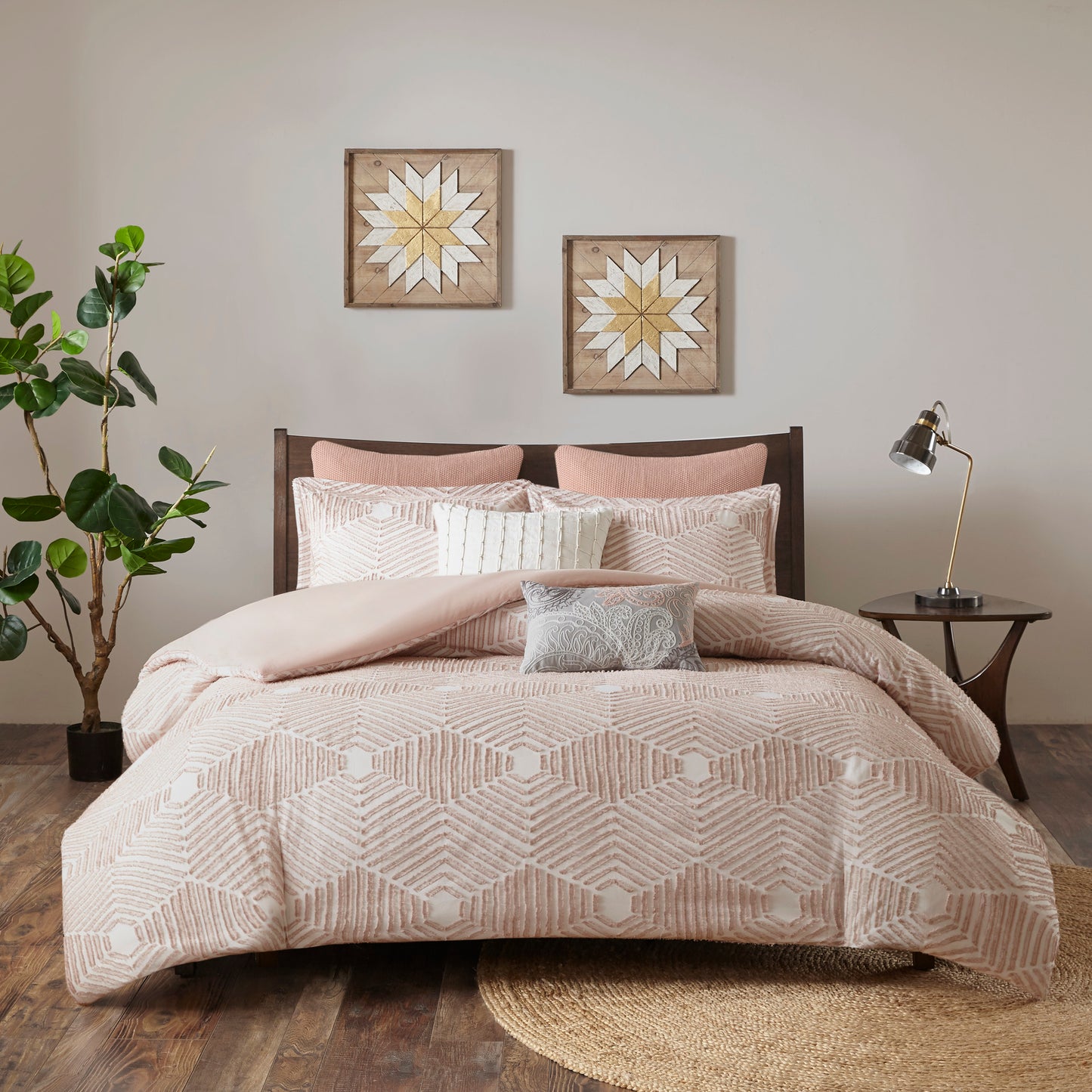 King Size Blush Cotton Comforter Set