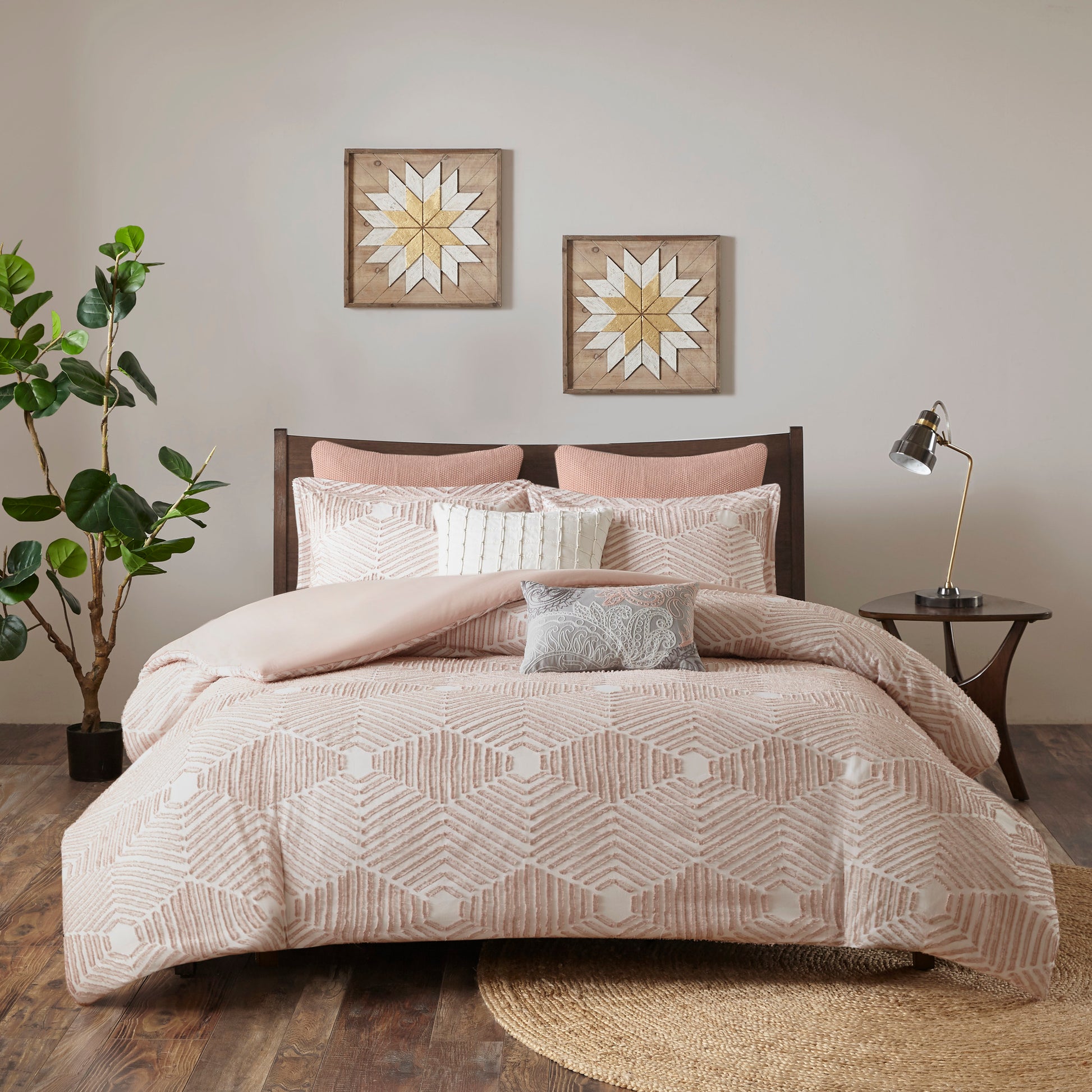 King Size Blush Cotton Comforter Set