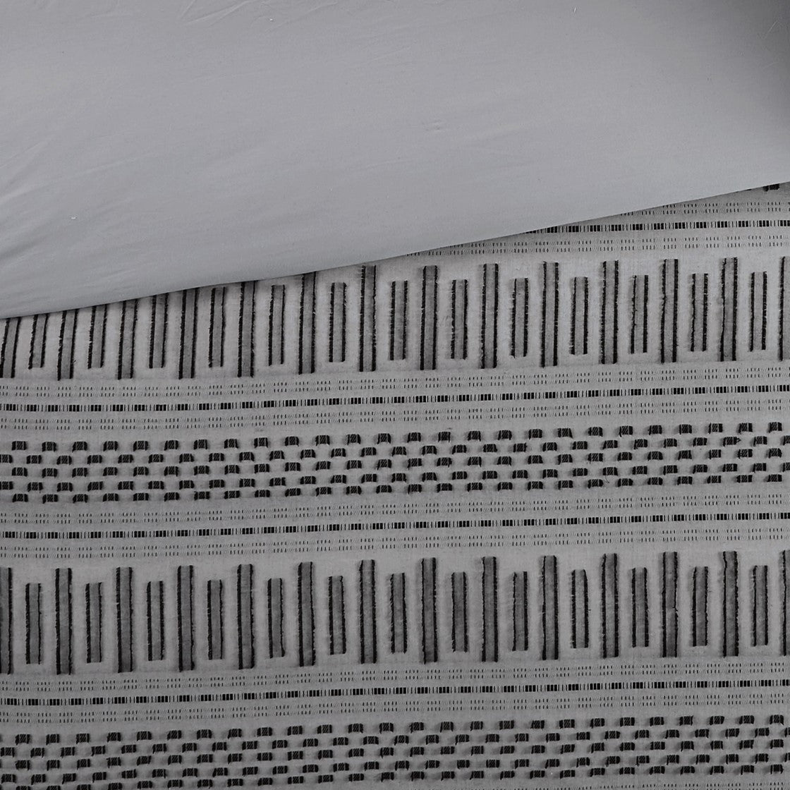 King Size Grey Black Cotton Comforter Set