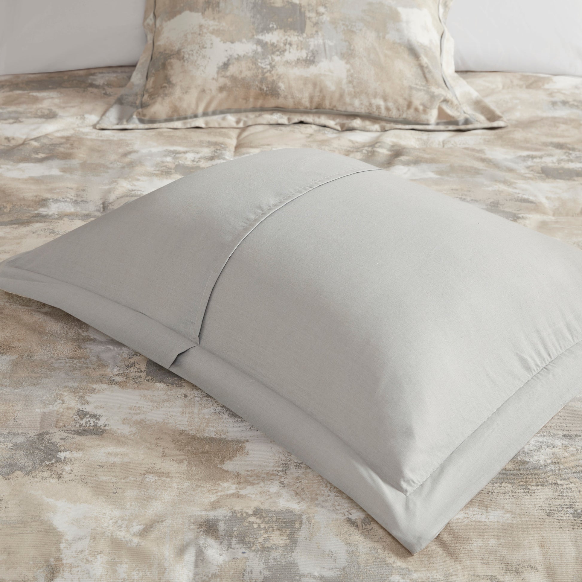 7 Piece Textured Cotton Blend Comforter Set - Queen Size