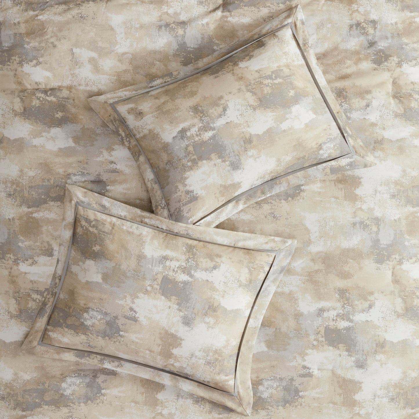 7 Piece Textured Cotton Blend Comforter Set - Queen Size