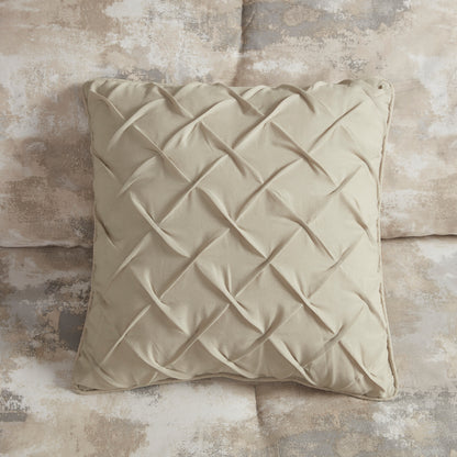 7 Piece Textured Cotton Blend Comforter Set - Queen Size