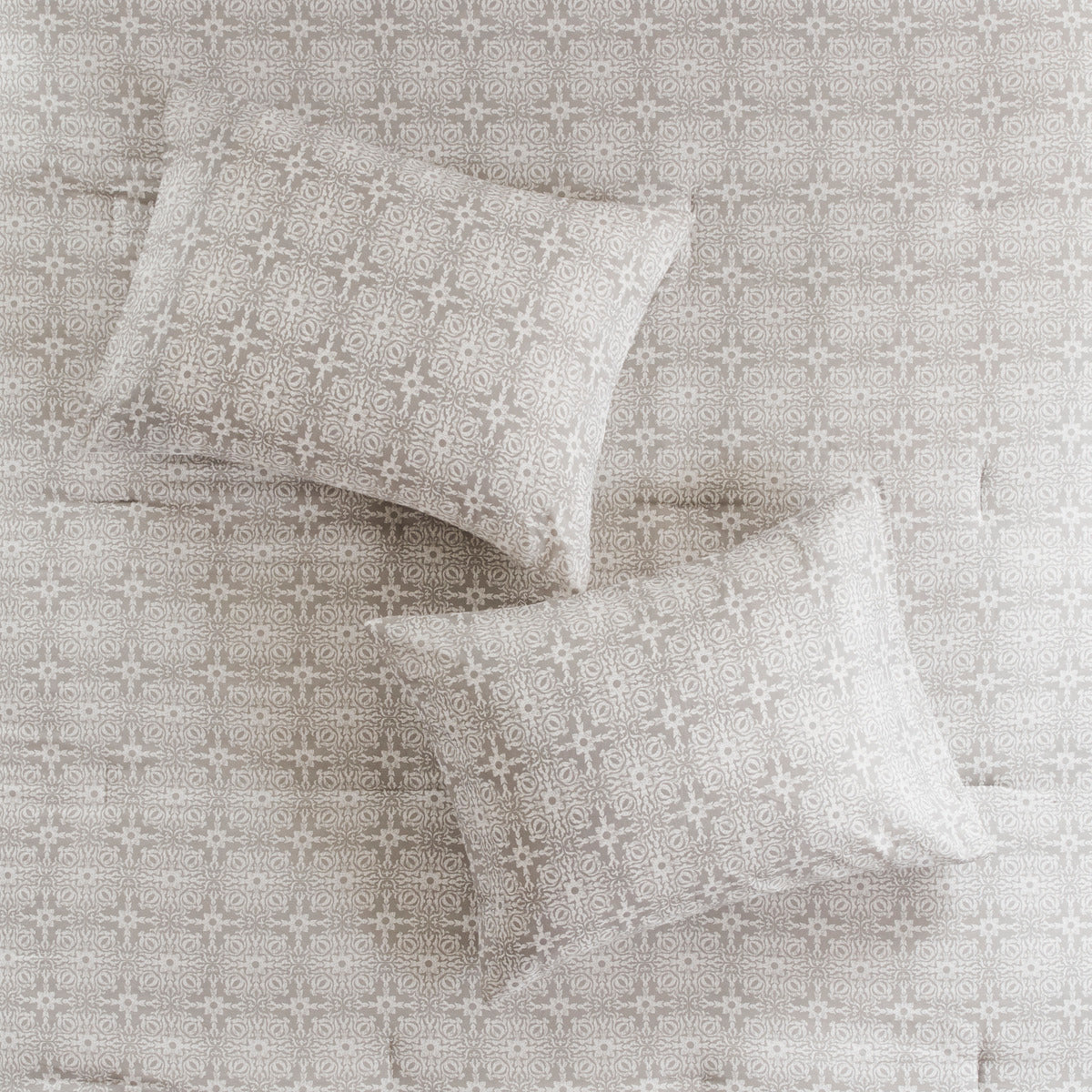 Ivory King Comforter Set - Shabby Chic Reversible 6 Piece