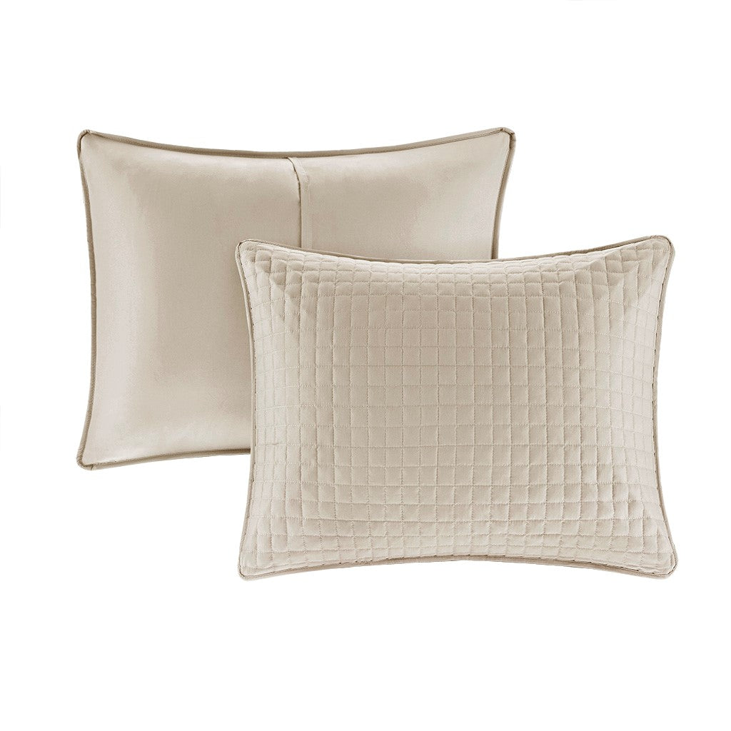 Khaki Quilt Set - Comfortable King/Cal King Bedding