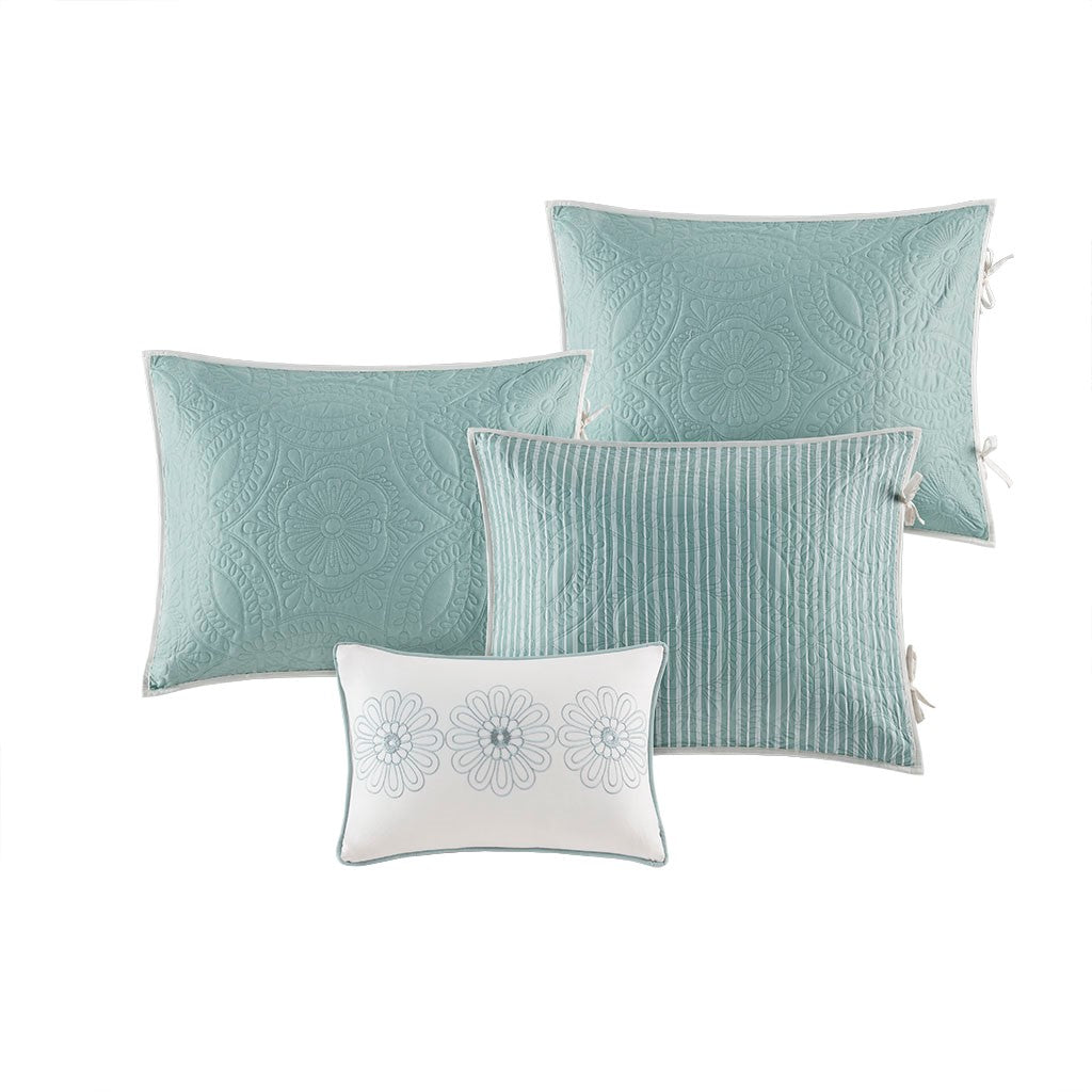 Twin Size Blue Cotton Daybed Cover Set