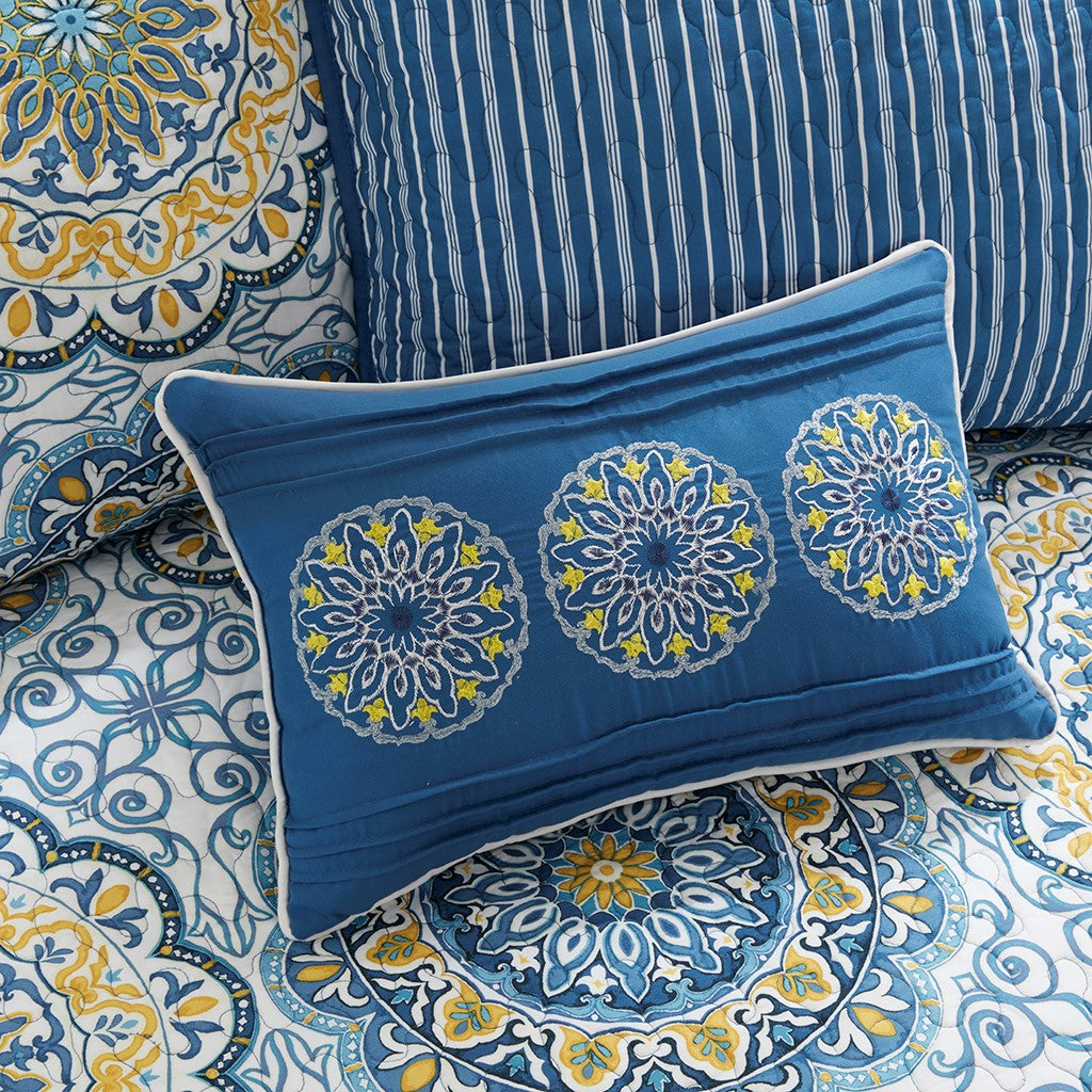6 Piece Reversible Daybed Cover Set Blue