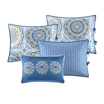 6 Piece Reversible Daybed Cover Set Blue