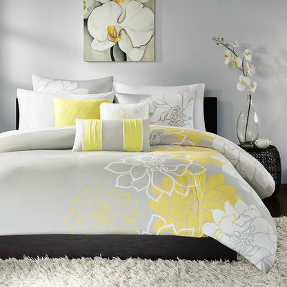 King/Cal King 6 Piece Printed Duvet Cover Set
