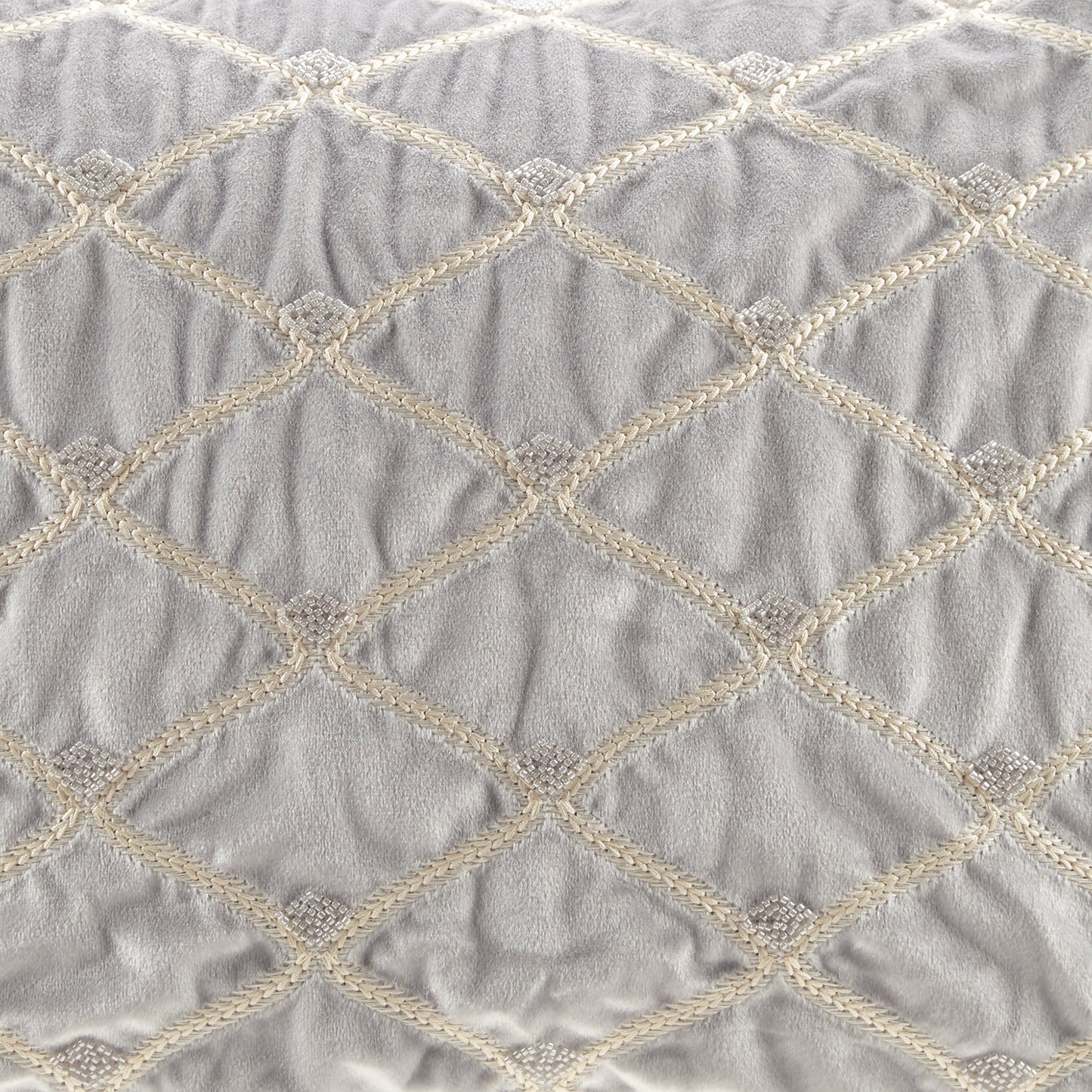 Silver Cotton Oblong Decor Pillow - Luxurious Comfort