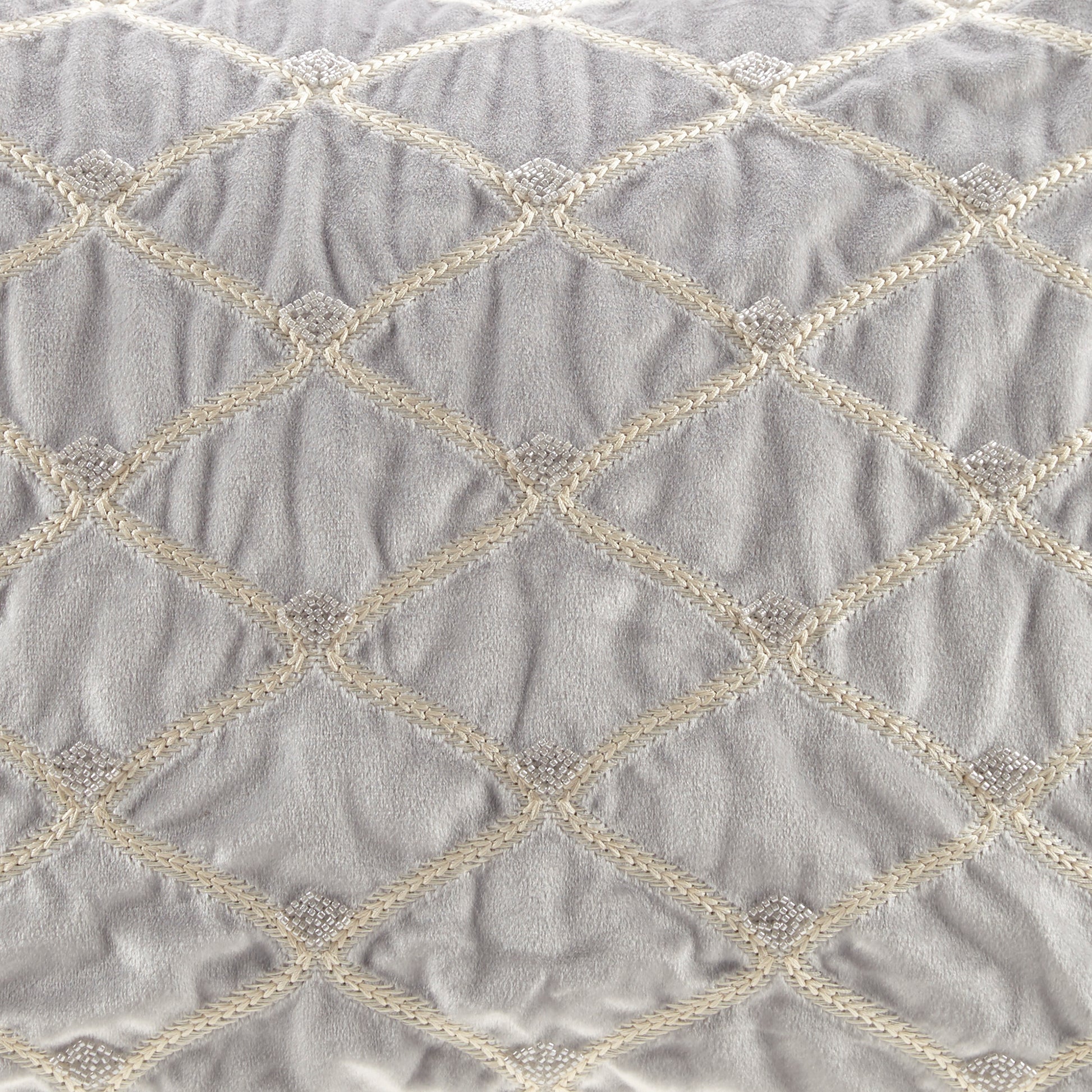 Silver Cotton Oblong Decor Pillow - Luxurious Comfort