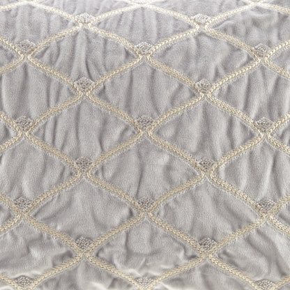 Silver Cotton Oblong Decor Pillow - Luxurious Comfort