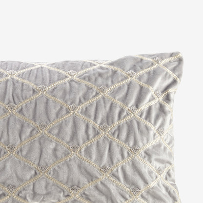 Silver Cotton Oblong Decor Pillow - Luxurious Comfort