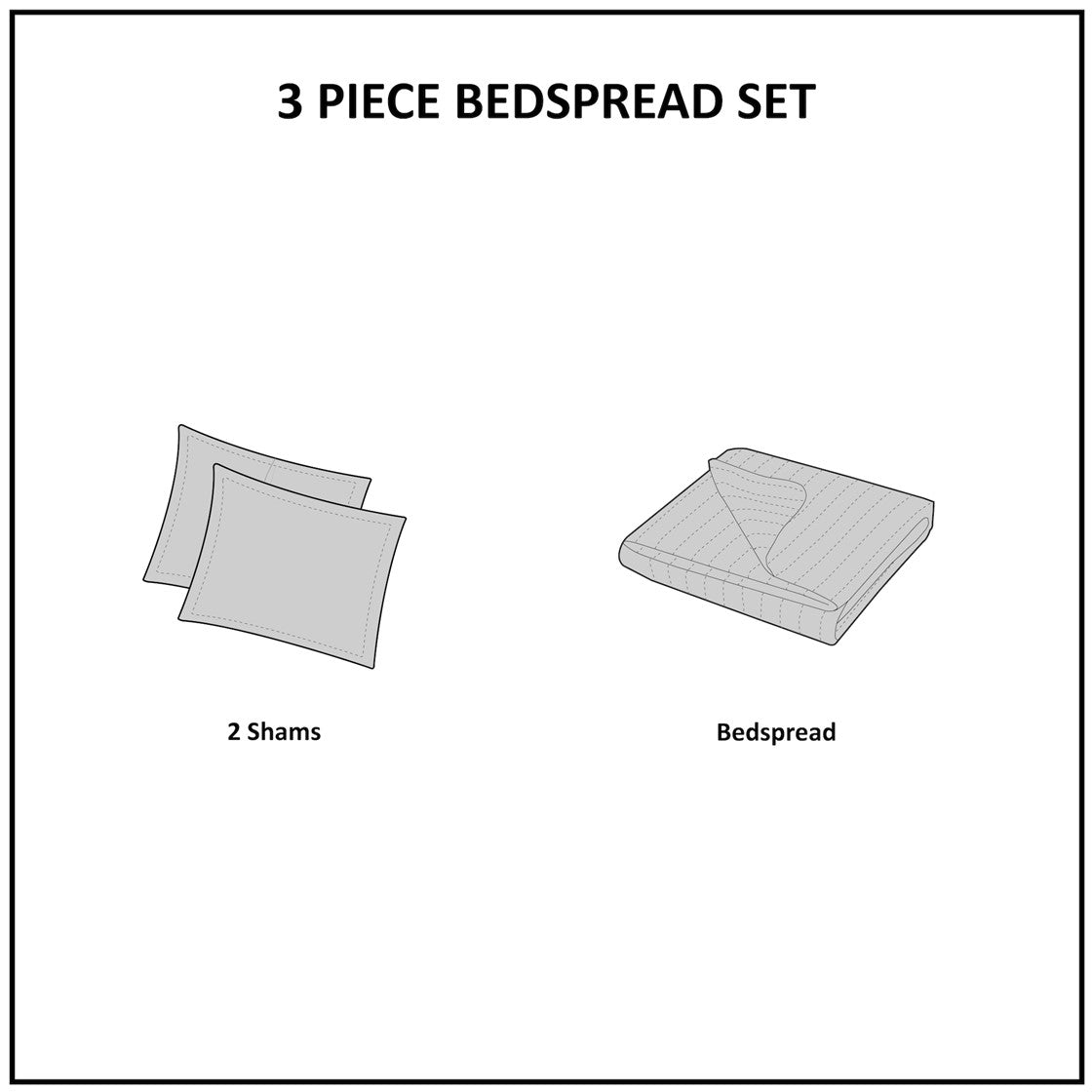 King/Cal King Reversible Bedspread Set - Seafoam Green Microfiber