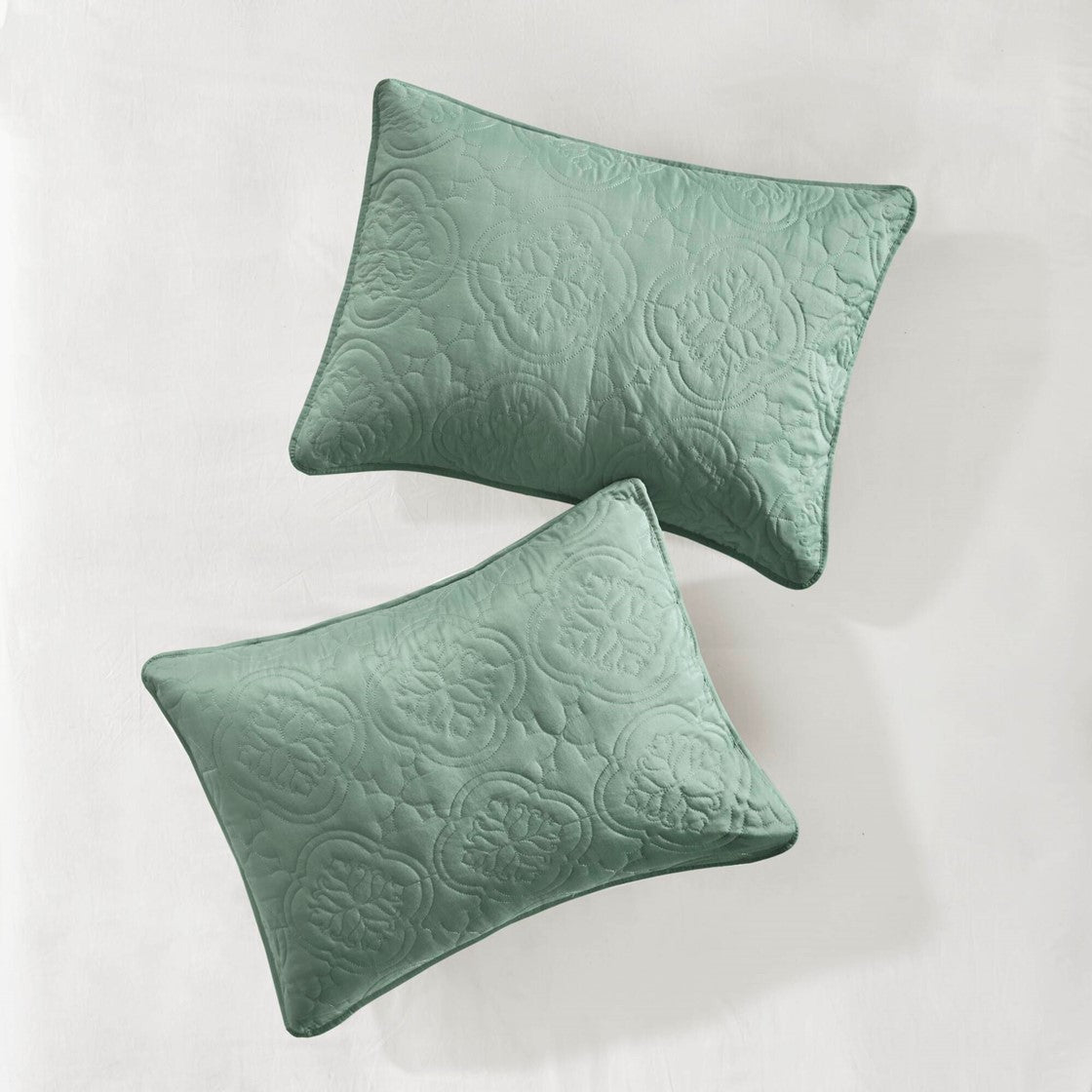King/Cal King Reversible Bedspread Set - Seafoam Green Microfiber