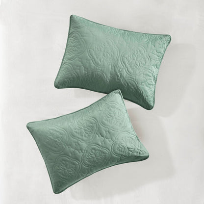 King/Cal King Reversible Bedspread Set - Seafoam Green Microfiber