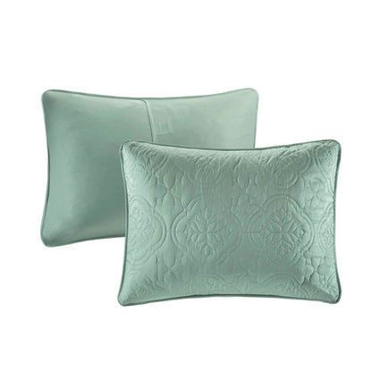 King/Cal King Reversible Bedspread Set - Seafoam Green Microfiber