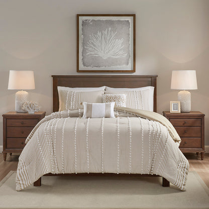 Taupe Cotton Comforter Set - Full/Queen Size