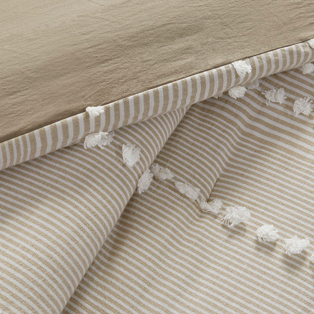 Taupe Cotton Comforter Set - Full/Queen Size