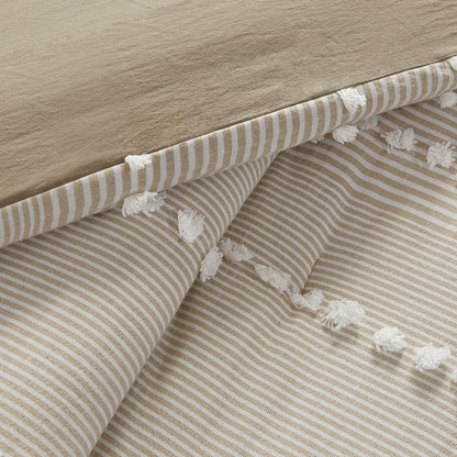 Taupe Cotton Comforter Set - Full/Queen Size
