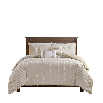 Taupe Cotton Comforter Set - Full/Queen Size