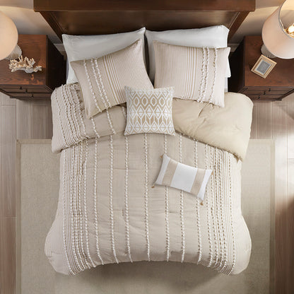 Taupe Cotton Comforter Set - Full/Queen Size