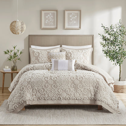King Size Cotton Taupe Duvet Cover Set