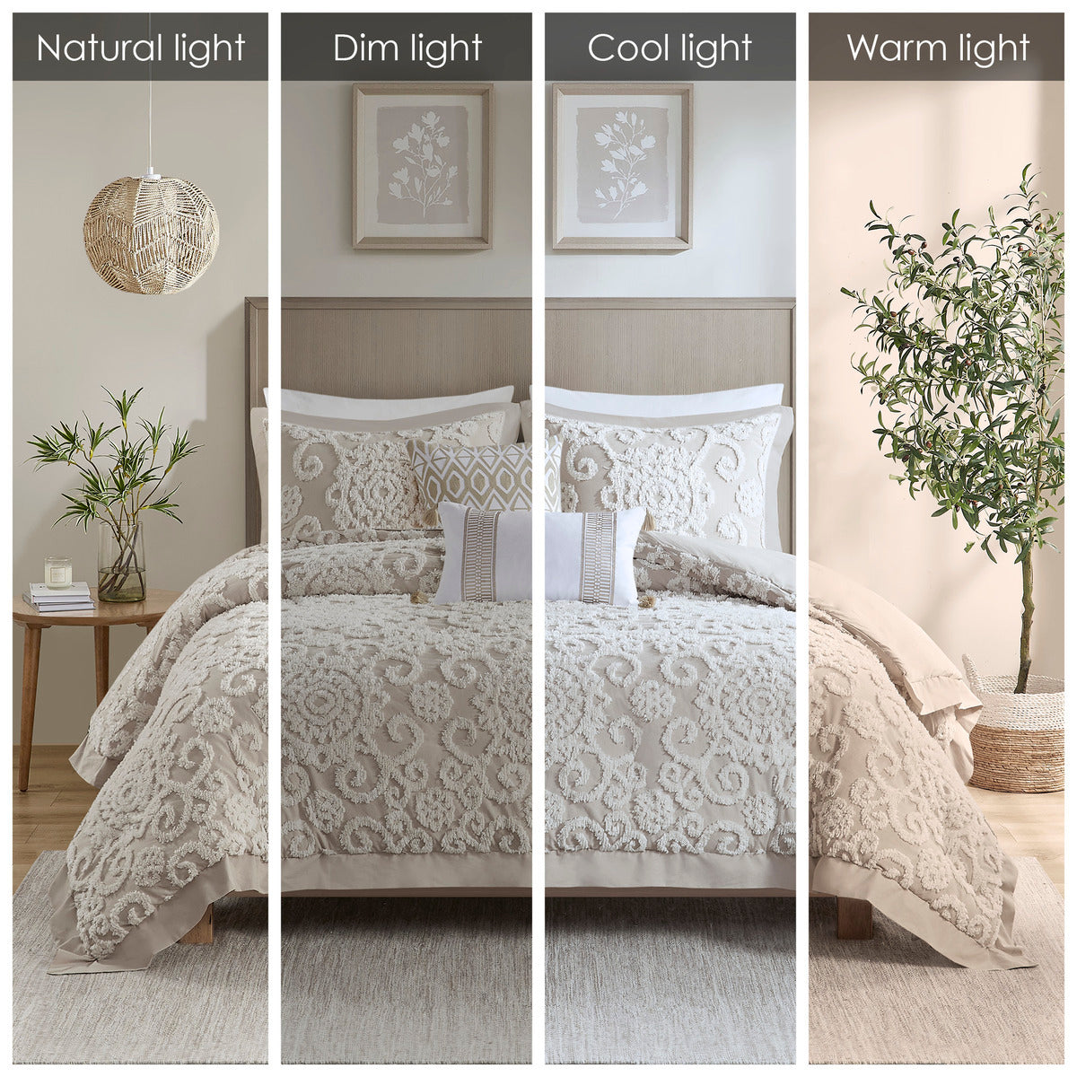 King Size Cotton Taupe Duvet Cover Set