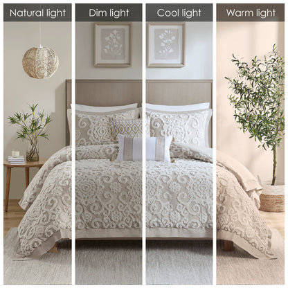 King Size Cotton Taupe Duvet Cover Set