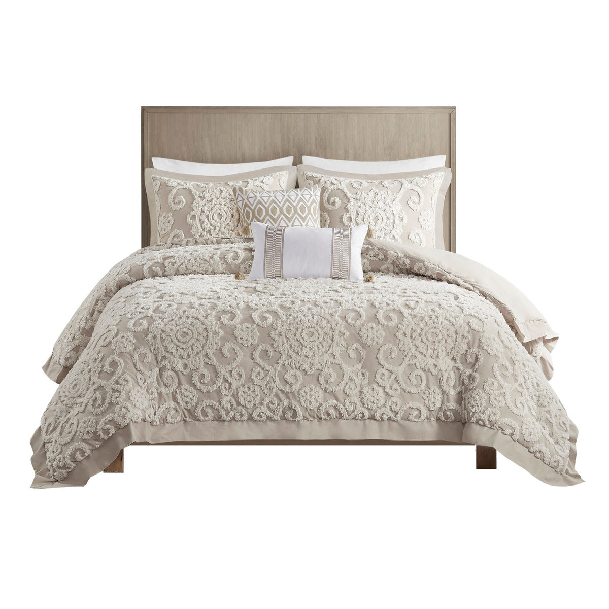 King Size Cotton Taupe Duvet Cover Set